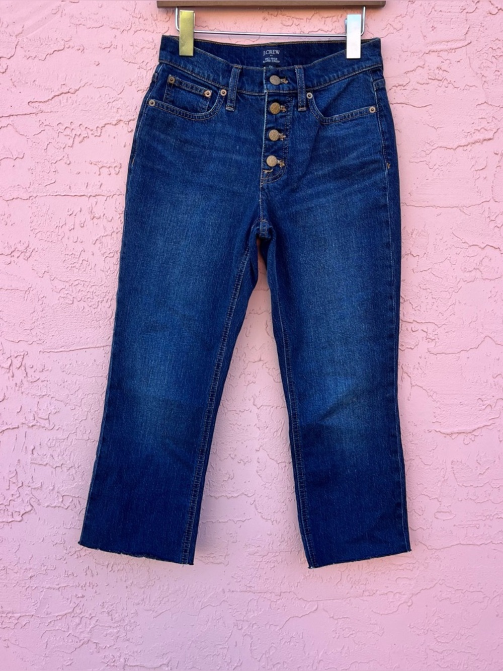 J. Crew Mid-Rise Flare Cropped Denim Jeans Size 24